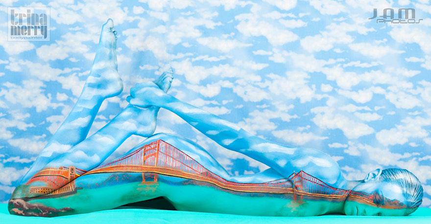 Сложные и соблазнительные боди-арт иллюзии с участием девушек боди-арт иллюзии, художница Трина Мерри, Trina Merry