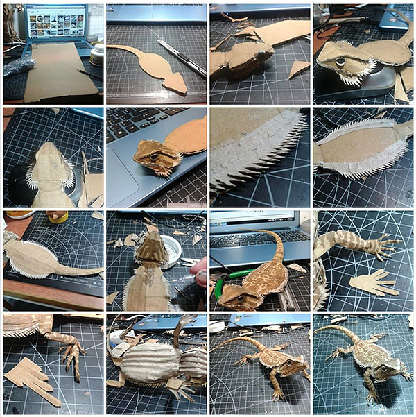 Невообразимые скульптуры из обычного картона от Кай-Сян Хонга скульптуры из картона, годзилла из картона, картон железный человек, Кай-Сян Хонг, Kai-Xiang Xhong