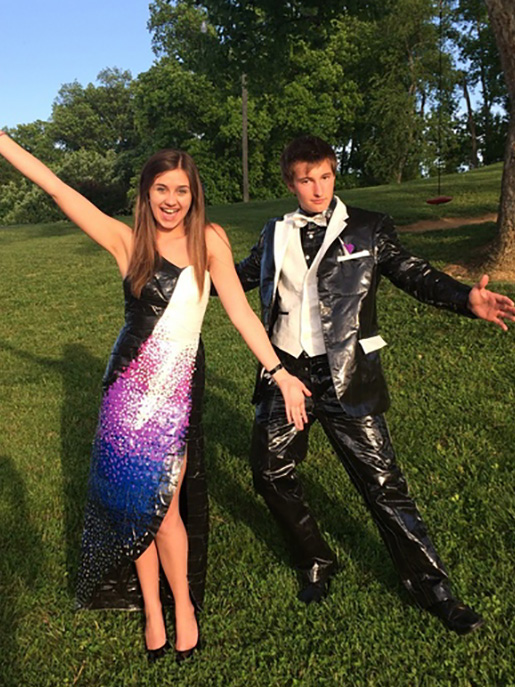 одежда из скотча, платье из скотча, костюм из скотча, для выпускного вечера из скотча