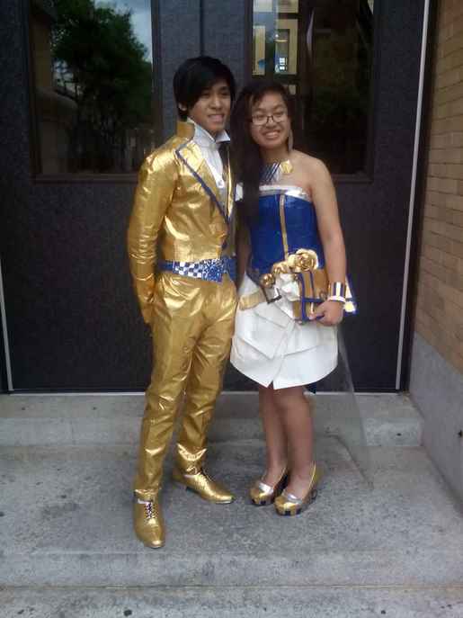 одежда из скотча, платье из скотча, костюм из скотча, для выпускного вечера из скотча