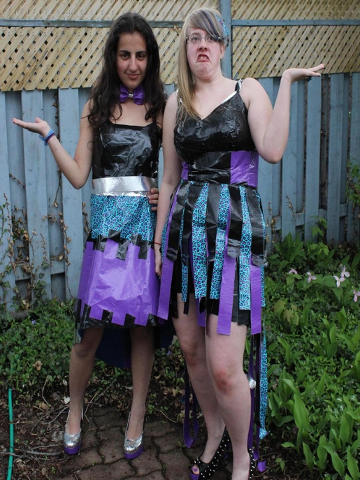 одежда из скотча, платье из скотча, костюм из скотча, для выпускного вечера из скотча