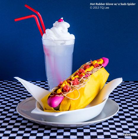 Несъедобные блюда, сделанные из вещей, блюда обманывают вкусовые рецепторы, вязанная еда