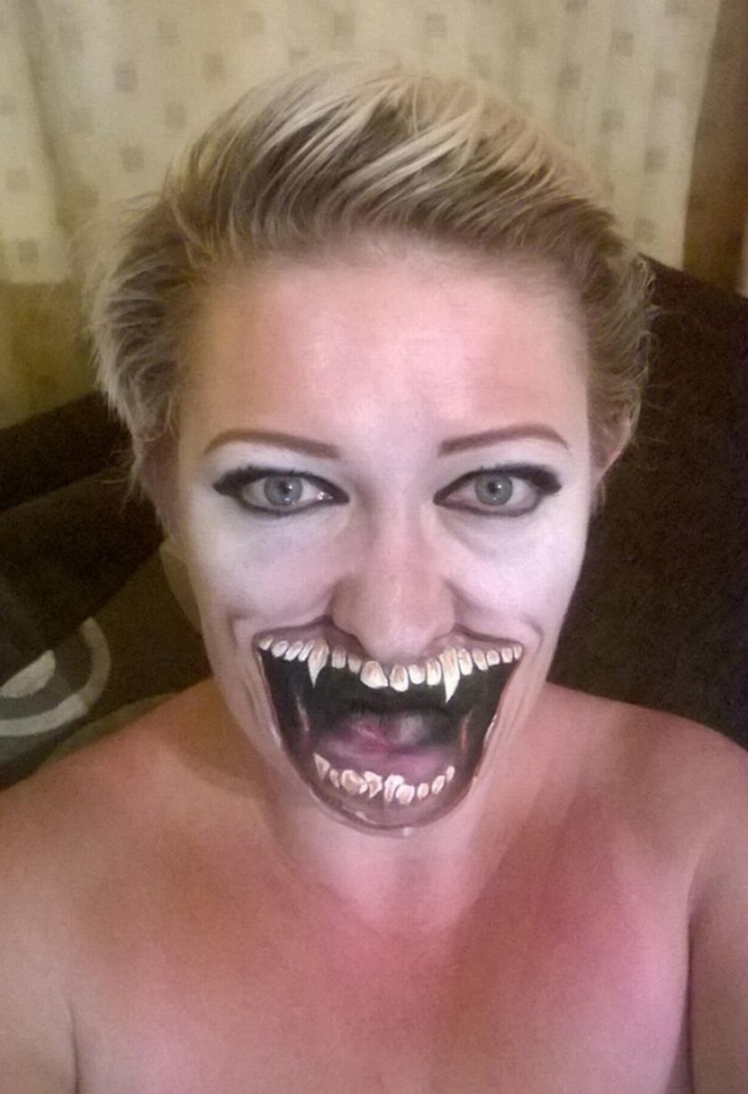 Никки Шелли, Nikki Shelley, жуткий макияж мать троих детей