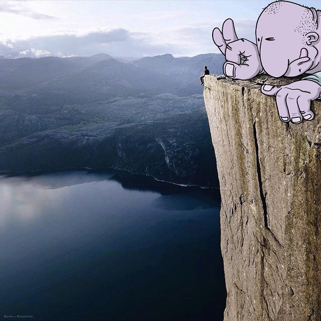 Иллюстратор дополняет фотографии из Instagram смешными рисунками, Лукас Левитан, Lucas Levitan, Photo Invasion