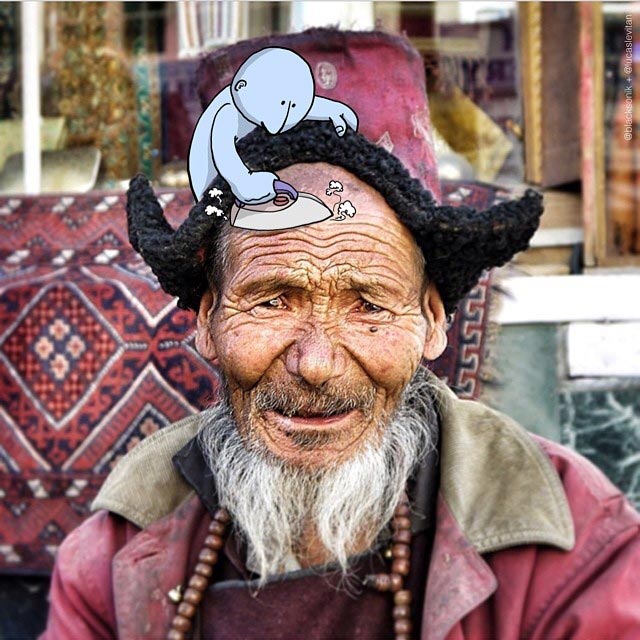 Иллюстратор дополняет фотографии из Instagram смешными рисунками, Лукас Левитан, Lucas Levitan, Photo Invasion