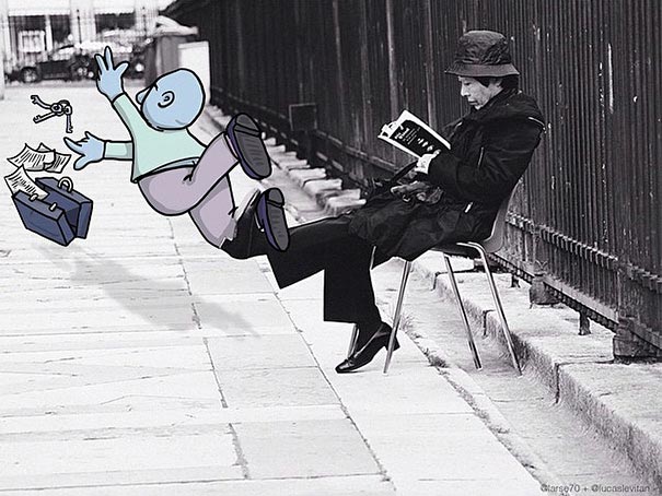 Иллюстратор дополняет фотографии из Instagram смешными рисунками, Лукас Левитан, Lucas Levitan, Photo Invasion