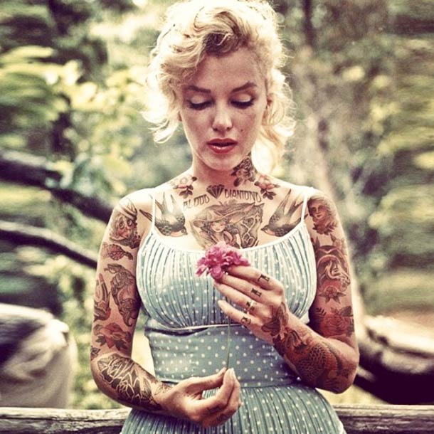 татуированные знаменитости, знаменитости с татуировками, фотошопные тату