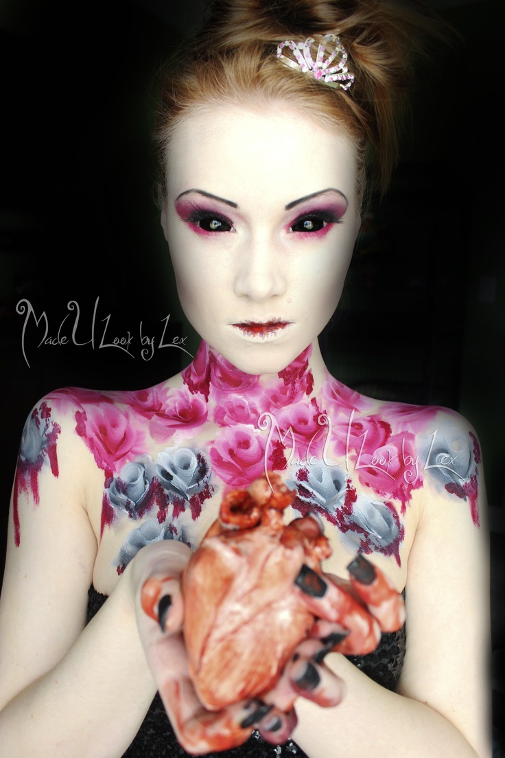 макияж Алексис Флеминг, Alexys Fleming, жуткий макияж, пугающий макияж