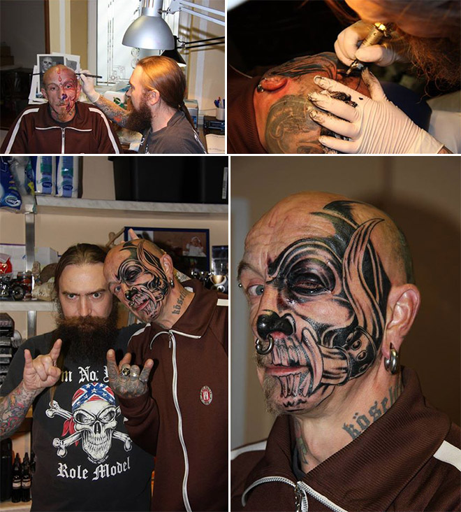 Глупейшие нелепые татуировки на лице, tattoo face