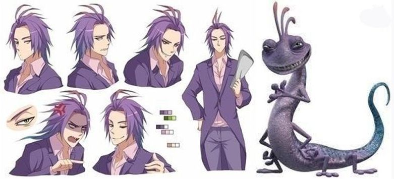 Корпорация монстров в стиле аниме, персонажи корпорации монстров в аниме