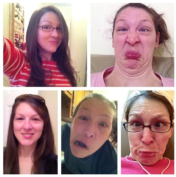 девушки, корчат рожи, смешное, гримаса