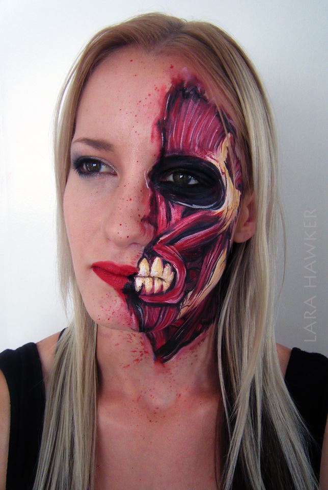 Лара Хокер, Lara Hawker, реалистичный боди-арт