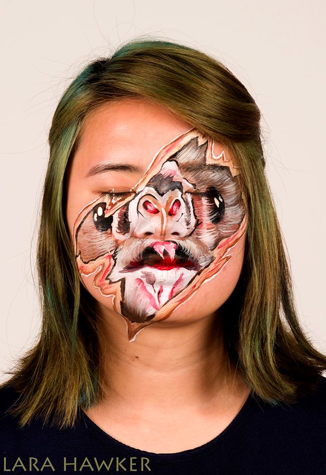 Лара Хокер, Lara Hawker, реалистичный боди-арт