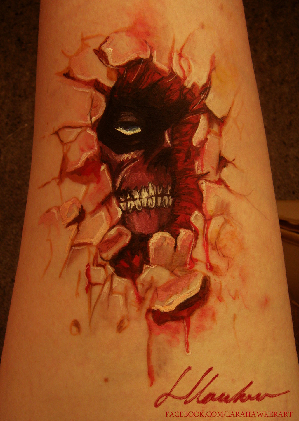 Лара Хокер, Lara Hawker, реалистичный боди-арт