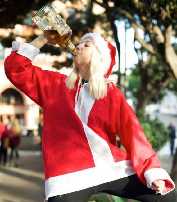 Безумный парад пьяных Санта-Клаусов SantaCon 2014, сантакон 2014, пьяный санта-клаус