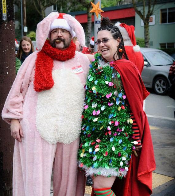 Безумный парад пьяных Санта-Клаусов SantaCon 2014, сантакон 2014, пьяный санта-клаус