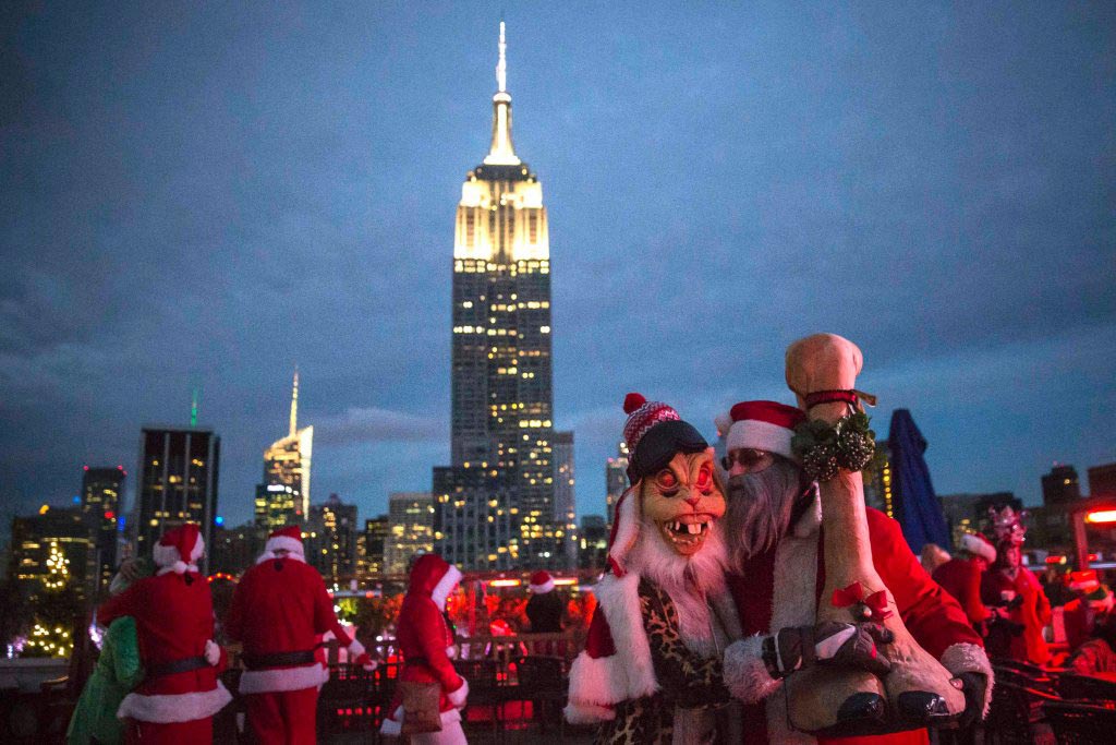 Безумный парад пьяных Санта-Клаусов SantaCon 2014, сантакон 2014, пьяный санта-клаус