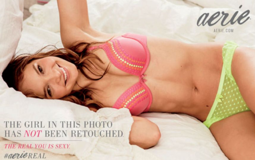 реклама нижнего белья, без фотошопа, aerie