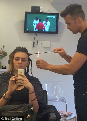 Велатерапия. Волосы до, во время и после того, как их подровняли огнем