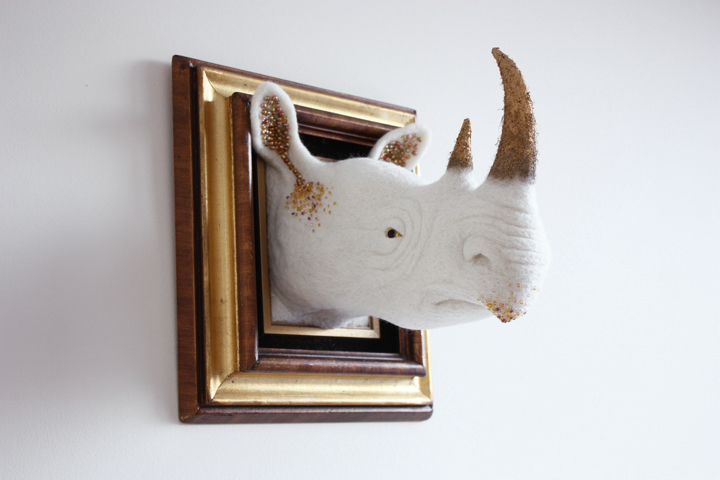 Zoe Williamsскульптуры из фетра, войлочные скульптуры охотничьи трофеи, Зои Уильямс Zoe Williams 