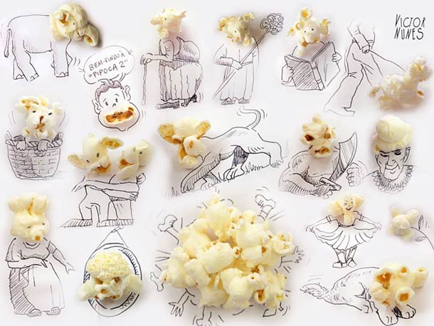 лица, из еды, предметов, Виктора Нуньес , Victor Nunes