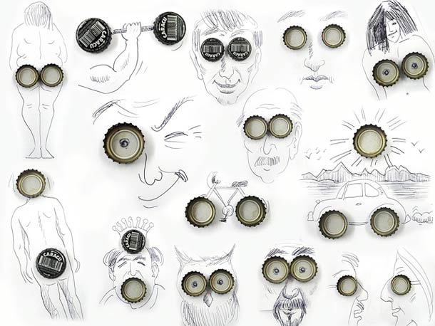 лица, из еды, предметов, Виктора Нуньес , Victor Nunes