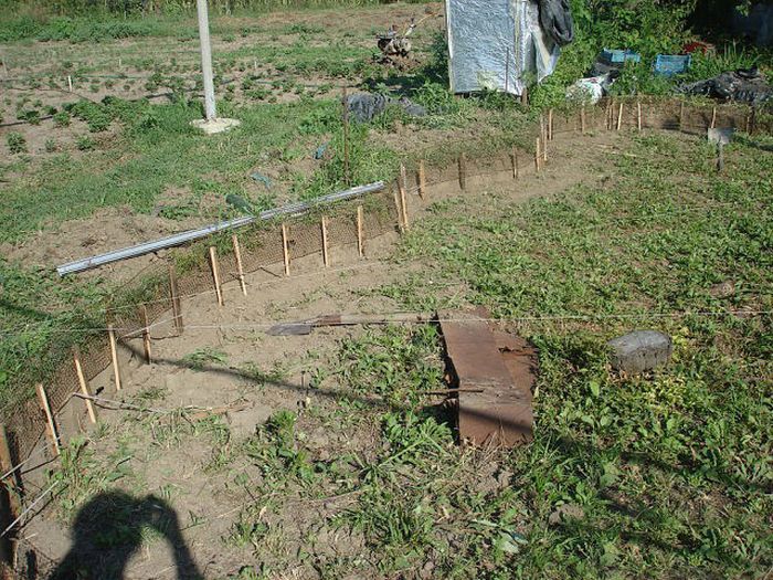 бассейн на заднем участке, бассейн на дачном участке своими руками, голубой бассейн на дачном участке, строительство бассейна на участке