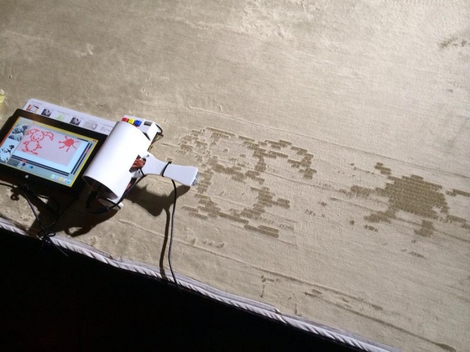 принтер печатающий на ковре, Юта Сугиура, Yuta Sugiura, печать на ковре