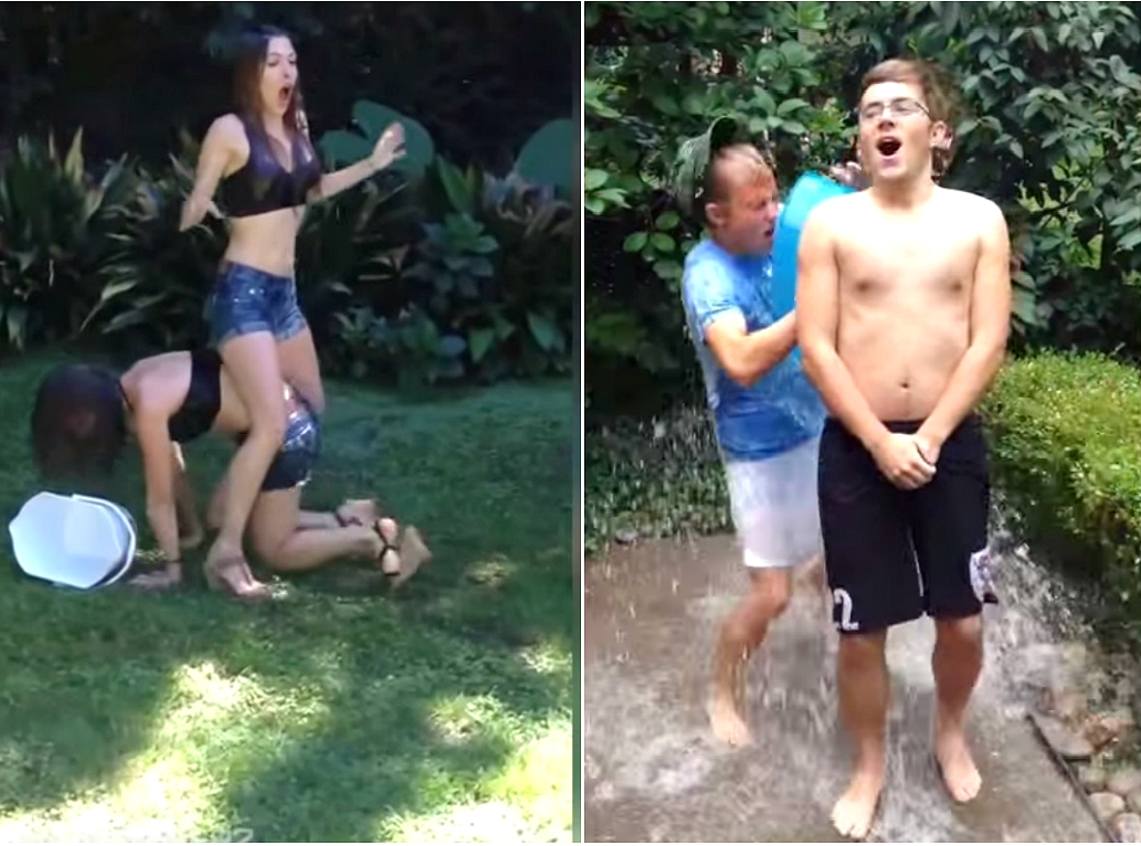 Ice Bucket Challenge fails, неудачные попытки облить себя ледяной водой 
