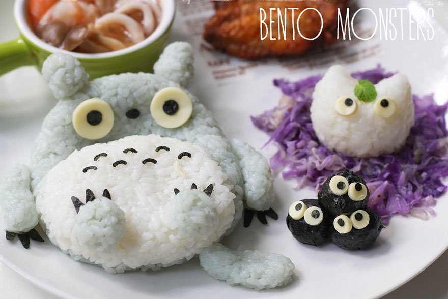 Li Ming, Ли Мин, бэнто, bento monsters, мама создаёт милые мультяшные ланчи 