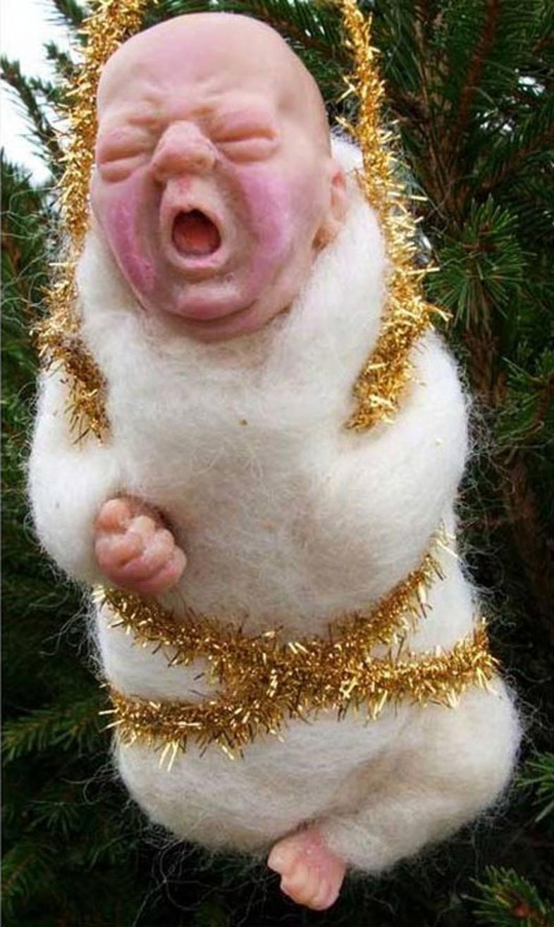 худшие украшения на новый год, самодельная ёлка, провальные украшения