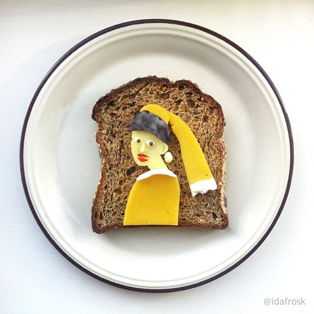 картины на тостах Ида Скивенес, съедобные картины Ида Скивенес