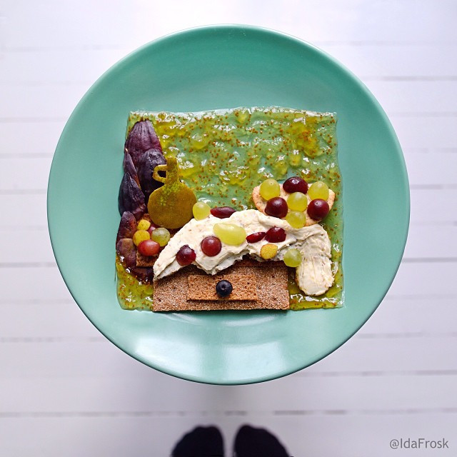 картины на тостах Ида Скивенес, съедобные картины Ида Скивенес