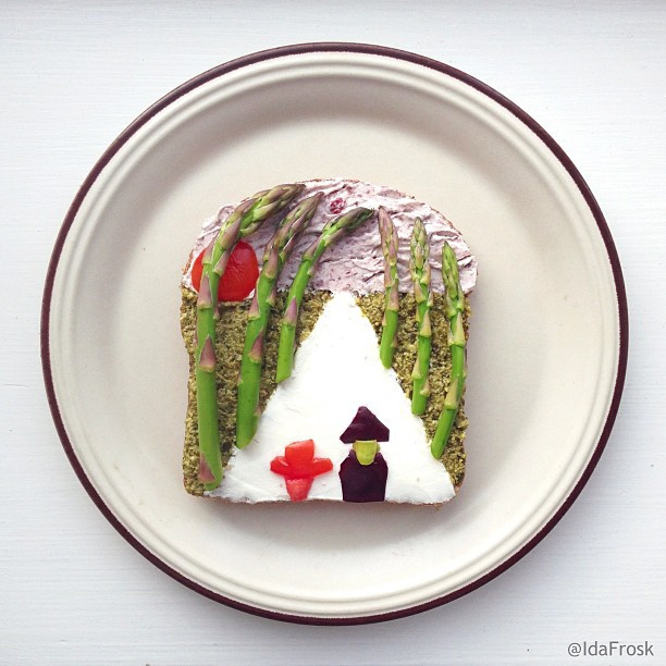 картины на тостах Ида Скивенес, съедобные картины Ида Скивенес