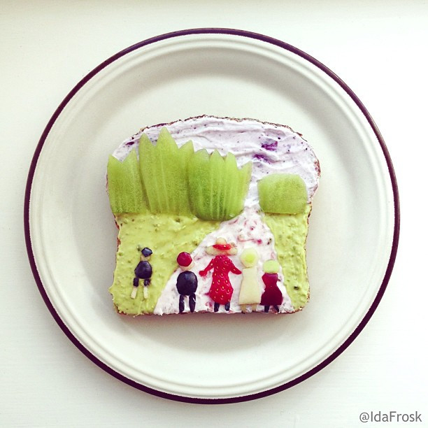 картины на тостах Ида Скивенес, съедобные картины Ида Скивенес