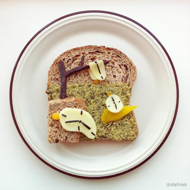 картины на тостах Ида Скивенес, съедобные картины Ида Скивенес