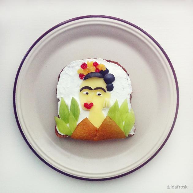 картины на тостах Ида Скивенес, съедобные картины Ида Скивенес