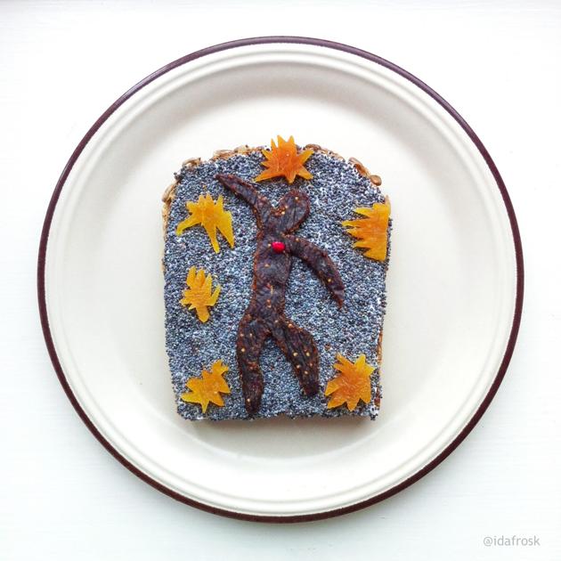 картины на тостах Ида Скивенес, съедобные картины Ида Скивенес