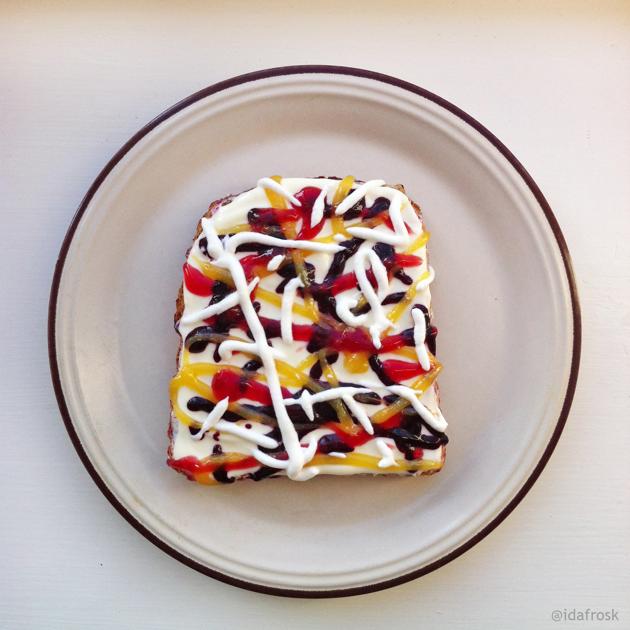 картины на тостах Ида Скивенес, съедобные картины Ида Скивенес