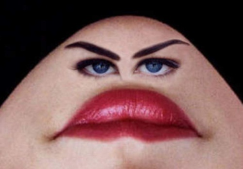 Chinface, глаза на подбородке смешное,глаза на бороде