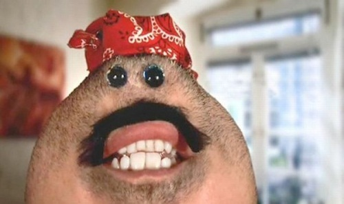 Chinface, глаза на подбородке смешное,глаза на бороде