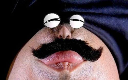 Chinface, глаза на подбородке смешное,глаза на бороде