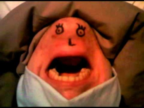 Chinface, глаза на подбородке смешное,глаза на бороде