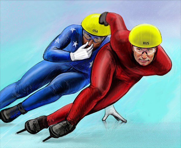 надежда хузина, шарж, сатира,путин, олимпийские игры, сочи