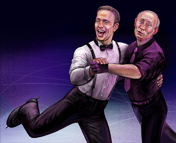 надежда хузина, шарж, сатира,путин, олимпийские игры, сочи