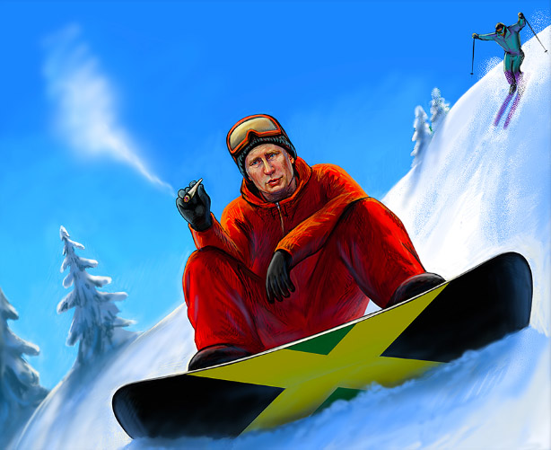 надежда хузина, шарж, сатира,путин, олимпийские игры, сочи