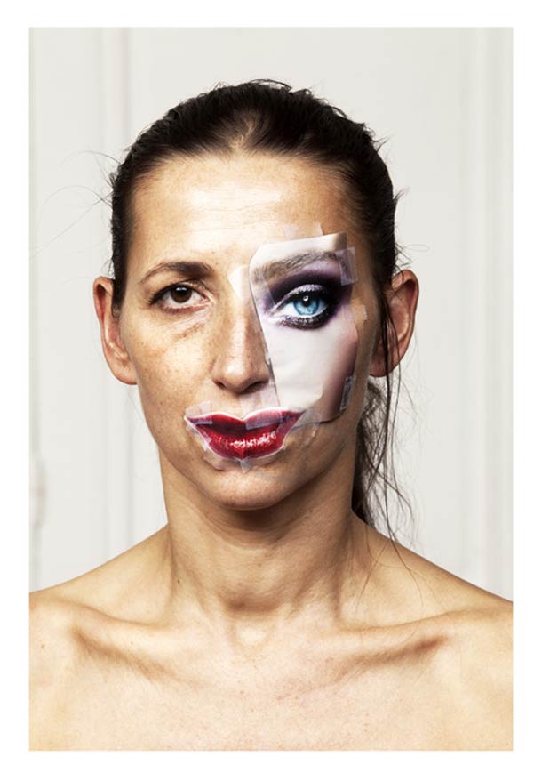 Фотошоп, с помощью скотча, вырезки с журнала, фотографы Бруно Метр, Лоуренс Джинсон