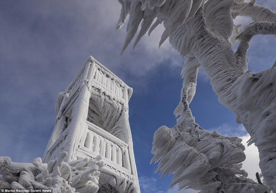 Шторм превратил гору в ледяное царство, поражающее своей сказочной красотой Динарические Альпы, Динариды, шторм превратил горы в ледяное царство, гора во льду, Марко Корошек, Marko Korošec
