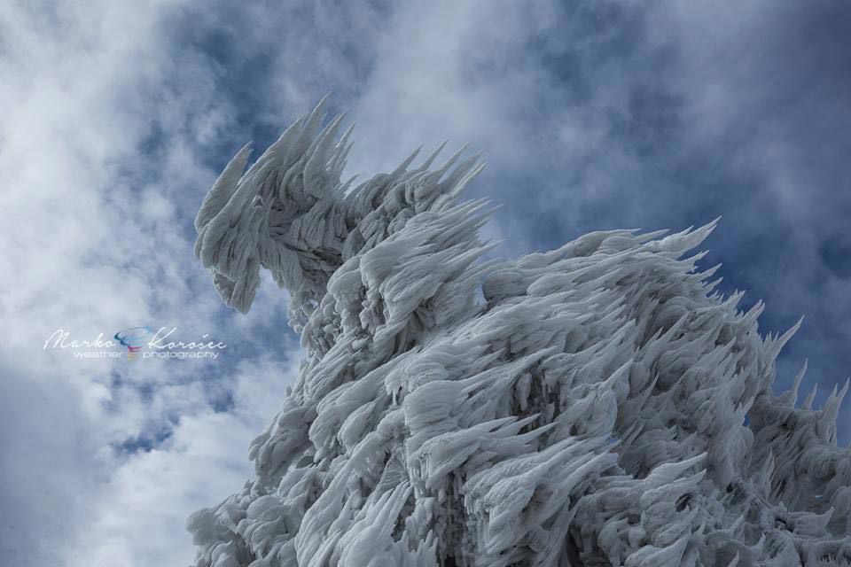 Шторм превратил гору в ледяное царство, поражающее своей сказочной красотой Динарические Альпы, Динариды, шторм превратил горы в ледяное царство, гора во льду, Марко Корошек, Marko Korošec