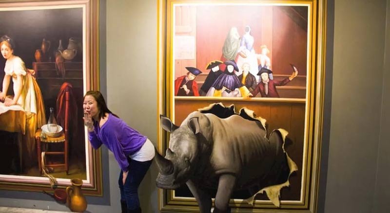 3D? обман зрения, музей, Сеул,Trick Eye Museum)